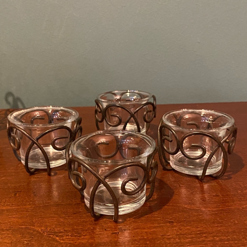 Southern Living at Home Jamestown glass votives -  set of 4, New